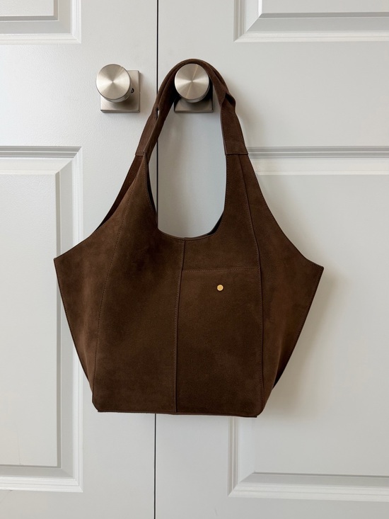 RSVP Handbags - Brown Suede Tote Bag by RSVP Paris